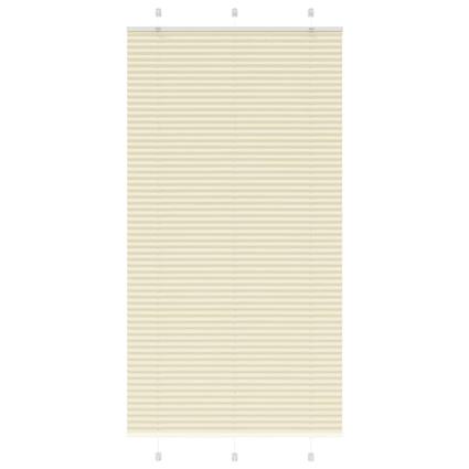 vidaXL Creme Plissada Cega 105x200 cm Largura Tecido 104,4cm Poliéster