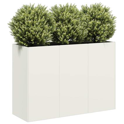 vidaXL Vaso floreira 120x40x80 cm aço laminado a frio branco
