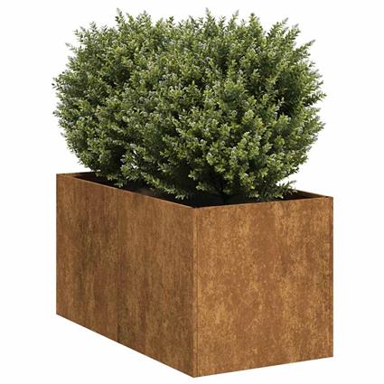 vidaXL Floreira enferrujada 40x80x40 cm aço resistente