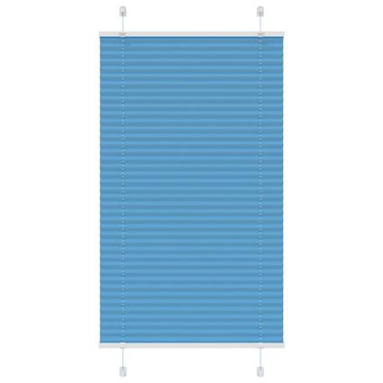 vidaXL Azul Plissada Cega 80x100 cm Largura Tecido 79,4 cm Poliéster