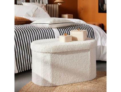 Banco de Peito Dobrável Oval Bouclette Teddy Moka La FACTORY Teddy Moka Chalk