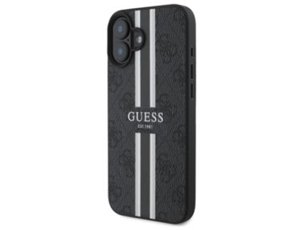 Capa para iPhone 16 GUESS Pele Sintética Rígida Preto