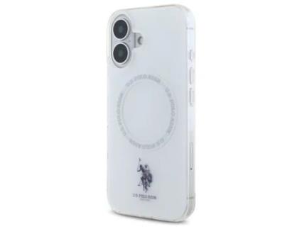 Capa Magsafe para iPhone 16 USPOLO Pele Sintética Branco