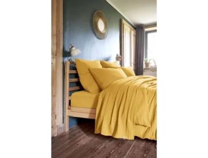Conjunto de Lençol LEFFET PAPILLON Plano Justo Fronhas Gaïa Algodão Multicor - 4pcs (270x300cm)