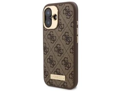 Capa para iPhone 16 GUESS Pele Sintética Rígida Castanho