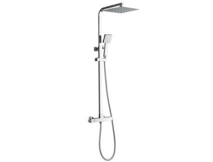 Coluna de Chuveiro com Misturador Termostático 38 Alto Ajustável 75-127 Cm Cabeça Alta de 10 Polegadas Aço Inoxidável AURALUM MAX