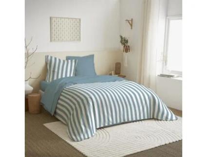 Conjunto de Lençol COTON PUR Cama Anatole Azur Algodão Multicor - 4pcs (140x190cm)