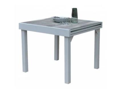 Modulowood T 4/8 Mesa de Jardim Vidro Decorativo Madeira Branco WILSA GARDEN