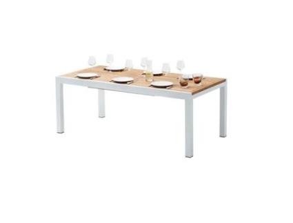 Mesa de Jardim de Teca Branca Bali T 6/10 WILSA GARDEN