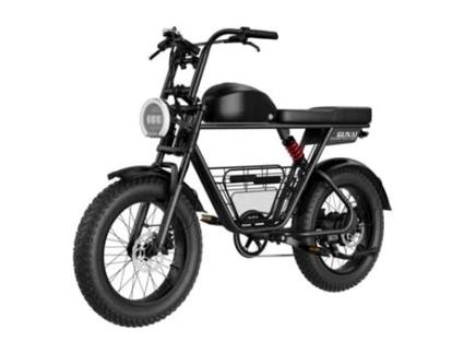 Bicicleta Elétrica Todo-O-Terreno para Adultos Moto com Pneu Gordo de 20 com Bateria 48V 21Ah e Cesto de Carga GUNAI-T