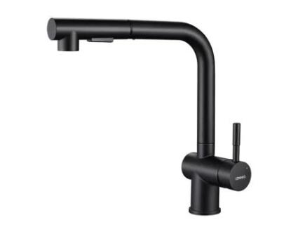 Torneira de Cozinha de Aço Inoxidável 360 Misturador de Pia Preto Giratório com 2 Funções Spray Extraível Borbulhador Removível LONHEO MAX