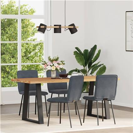 vidaXL Cadeiras de jantar 4 pcs veludo cinzento-escuro
