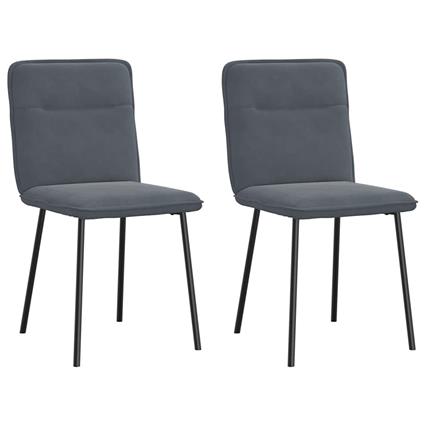 vidaXL Cadeiras de jantar 2 pcs veludo cinzento-escuro