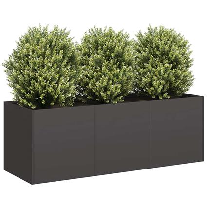 vidaXL Vaso floreira 120x40x40 cm aço laminado a frio preto