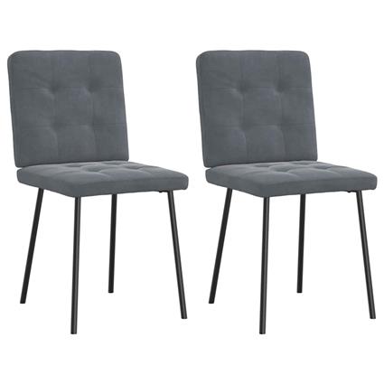 vidaXL Cadeiras de jantar 2 pcs veludo cinzento-escuro