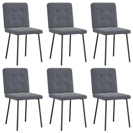 vidaXL Cadeiras de jantar 6 pcs veludo cinzento-escuro