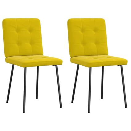 vidaXL Cadeiras de jantar 2 pcs veludo amarelo
