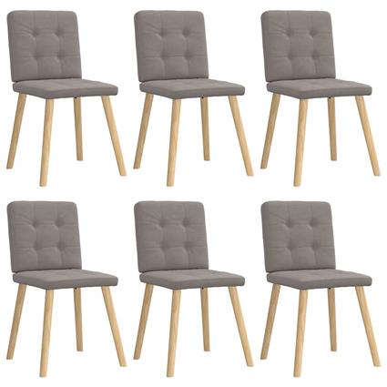 vidaXL Cadeiras de jantar 6 pcs tecido cinzento-acastanhado
