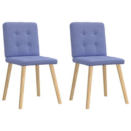 vidaXL Cadeiras de jantar 2 pcs Jeans Tecido Azul
