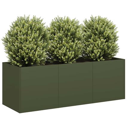 vidaXL Vaso floreira 120x40x40 cm aço laminado a frio verde