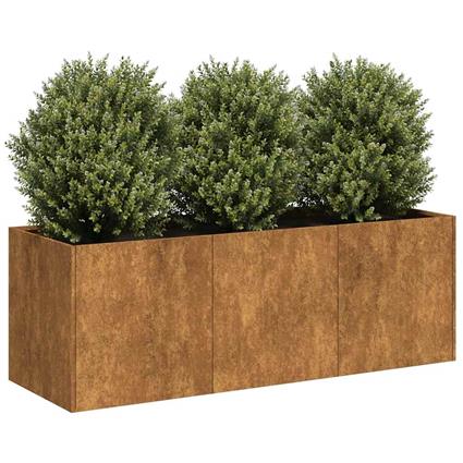 vidaXL Floreira enferrujada 120x40x40 cm aço resistente