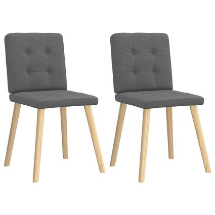 vidaXL Cadeiras de jantar 2 pcs tecido cinzento-escuro