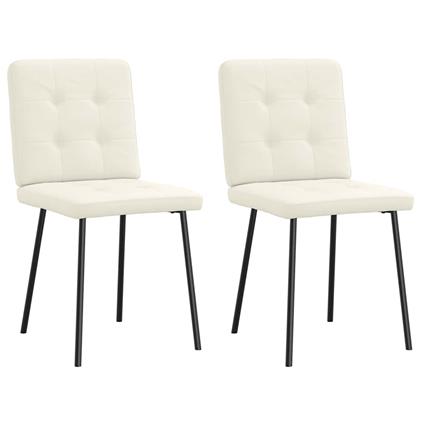 vidaXL Cadeiras de jantar 2 pcs veludo cor creme