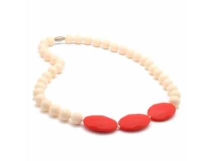 Colar de Dentição CHEWBEADS Greenwich 100% Silicone Seguro Marfim