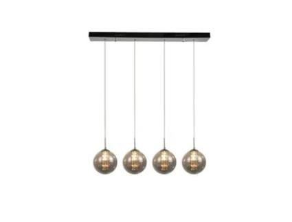 Suspenso Vidro Cinza 70 Cm G9 Lustre Mesa de Jantar Ajustável 4 Lâmpadas Coloridas para Cozinhas NETTLIFE