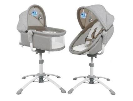 Louna Multifuncional 4 em 1: Berço Balanço Elétrico Cadeira Alta Transat. BEBE2LUXE