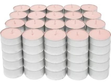 Velas de chá perfumadas | Pack de 100 | Velas tealight | 4,5 horas de duração | Aroma de morango com nata COM-FORT HOUSE.