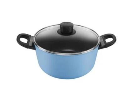 Panela BALLARINI com Tampa 24 Cm Azul Alumínio Revestimento Antiaderente Keragloss