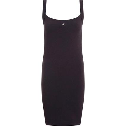Calvin Klein Jeans Vestido Curto Sem Mangas Soft Rib Fit&flare