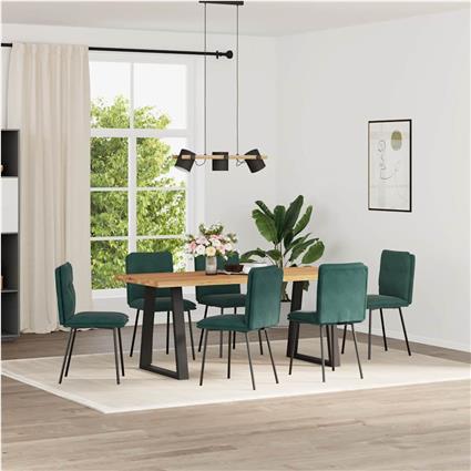 vidaXL Cadeiras de jantar 6 pcs veludo verde-escuro