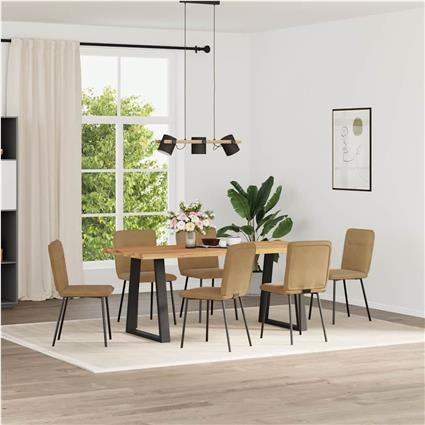 vidaXL Cadeiras de jantar 6 pcs veludo castanho