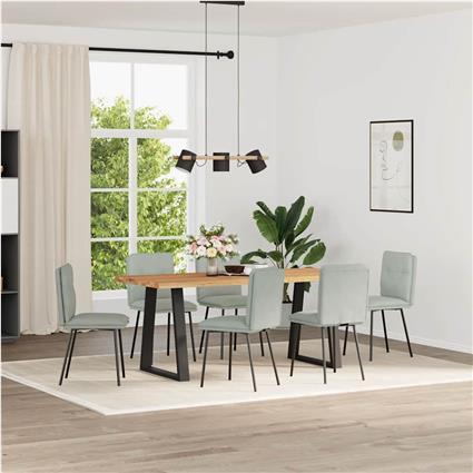 vidaXL Cadeiras de jantar 6 pcs veludo cinzento-claro