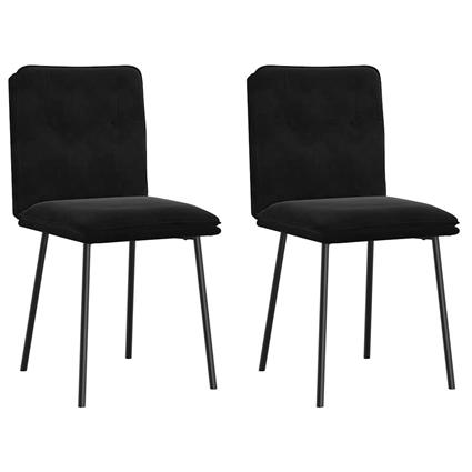 vidaXL Cadeiras de jantar 2 pcs veludo preto