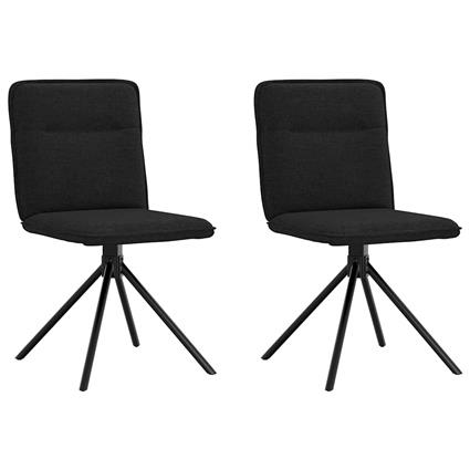 vidaXL Cadeiras de jantar 2 pcs tecido preto