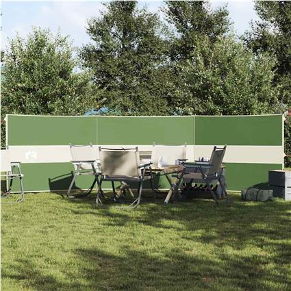 vidaXL Corta-vento de campismo 490x123 cm impermeável verde