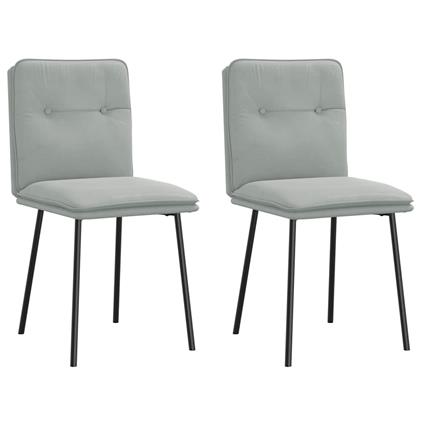 vidaXL Cadeiras de jantar 2 pcs veludo cinzento-claro