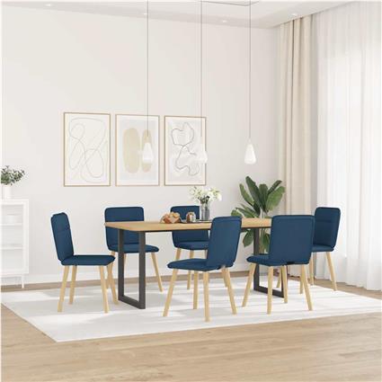 vidaXL Cadeiras de jantar 6 pcs tecido azul