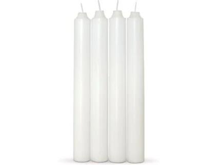 Velas brancas | Pack de 4 unidades | Velas 2x17,5cm | Velas estilo candelabro | Velas decorativas sem perfume COM-FORT HOUSE