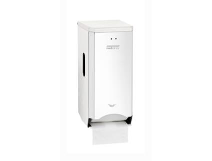 Distribuidor de papel higiênico de rolo duplo PR2784C para montagem na parede com acabamento brilhante em aço inoxidável MEDICLINICS