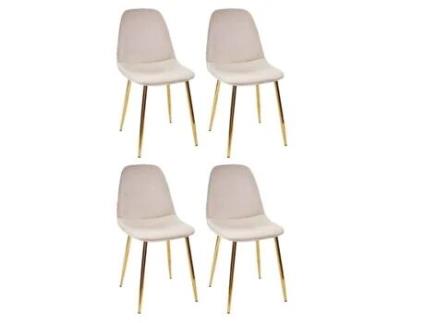 Conjunto de 4 Cadeiras de Design 'Royal' 86Cm Taupe Preço Paris PARIS PRIX