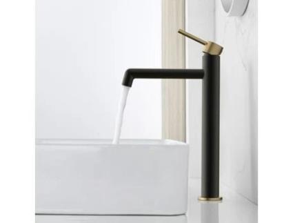 Torneira monocomando para lavatório OSO com alto acabamento preto fosco em latão