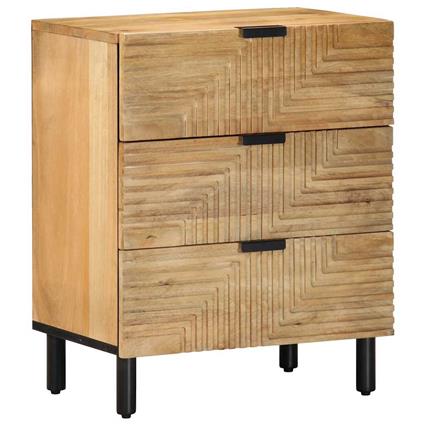 vidaXL Mesa de cabeceira 50x33x62 cm madeira de mangueira maciça
