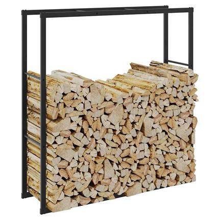 vidaXL Suporte para lenha 110x30x116 cm aço preto
