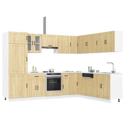 vidaXL 14 peças armário de cozinha conjunto Lucca sonoma carvalho