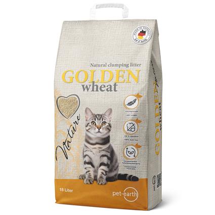 Golden Nature Wheat areia para gatos - 18 l