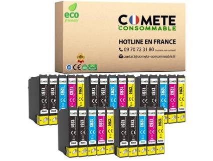 T1285 25 Cartuchos Compatíveis com Epson T128 T1285 Incluindo T1281 T1282 T1283 T1284 para Impressoras Epson Stylus COMETE CONSOMMABLE